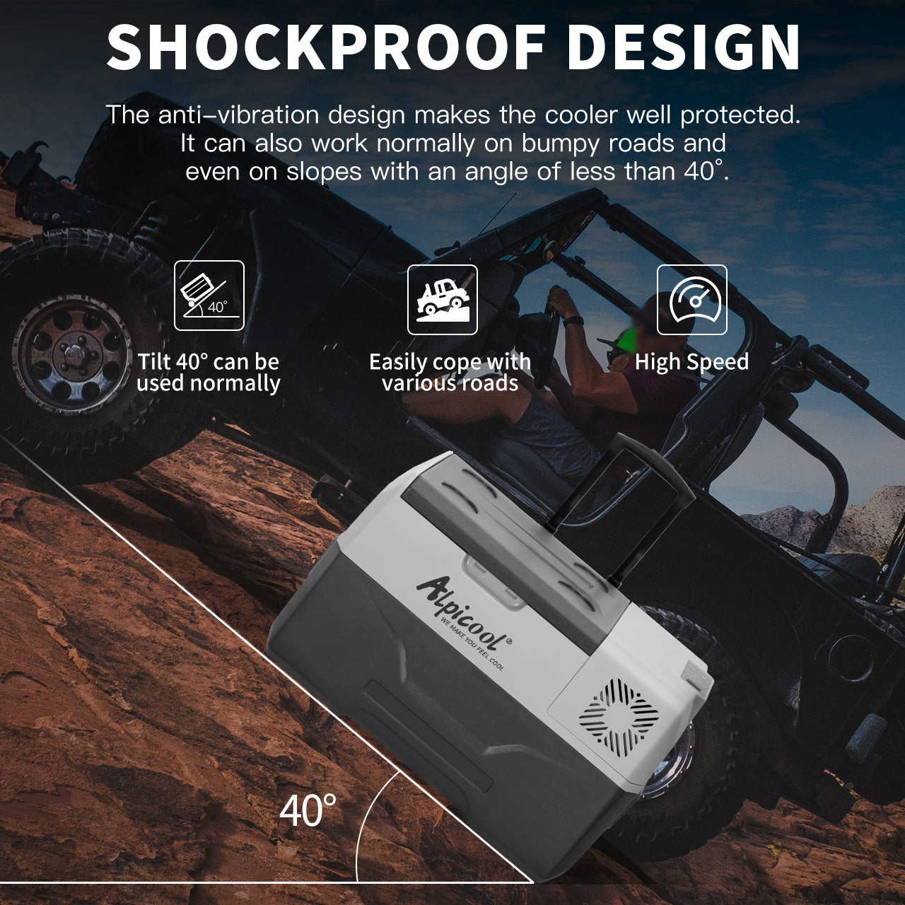 Alpicool CX30 28L Car Refrigerator - Quiet Operation, Bluetooth, Portable with Wheels