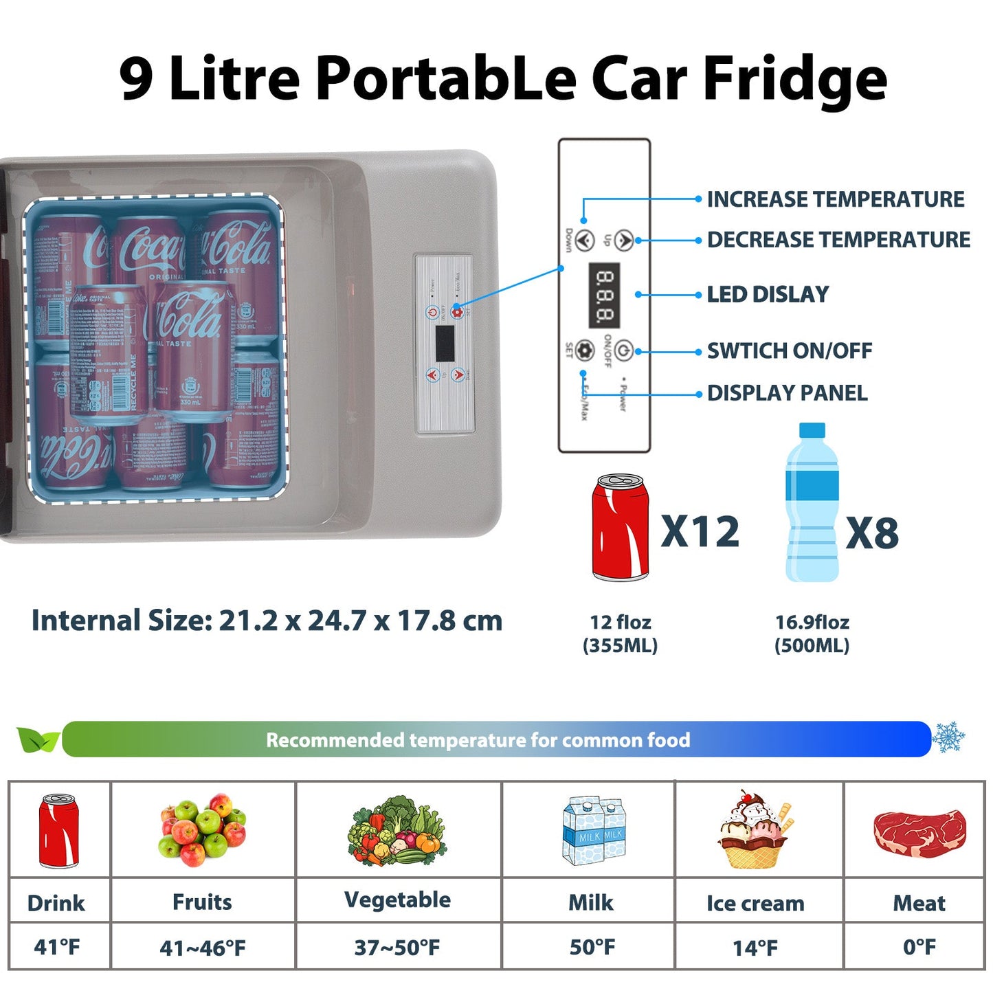 Alpicool C9PT Black Mini Car Fridge