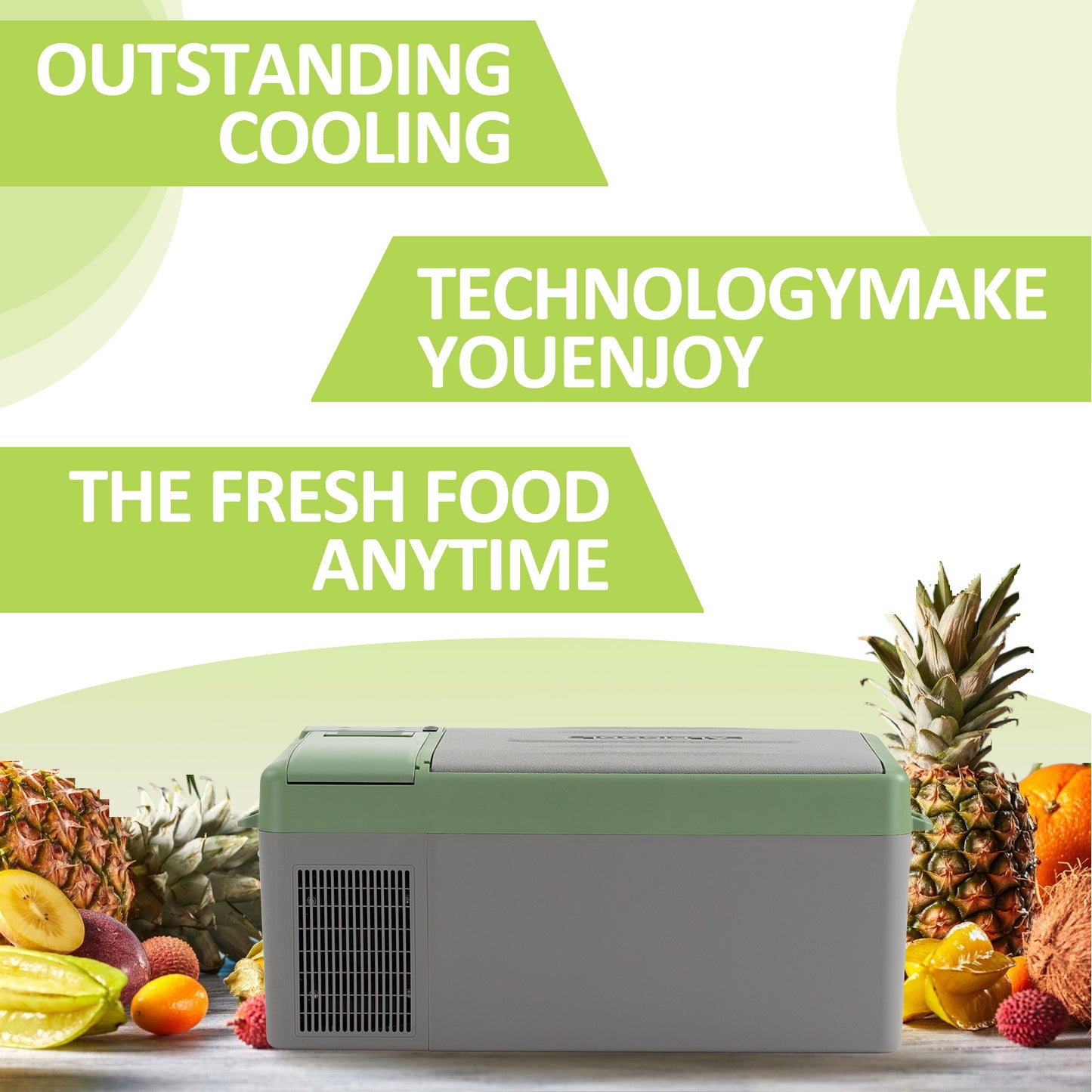 Alpicool Y15E Green Portable Car Fridge